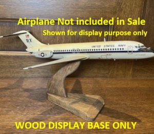 Vintage Squadron Toys Airplane Model Bottom Wood Base Stand Display Part (Read) - Picture 1 of 12