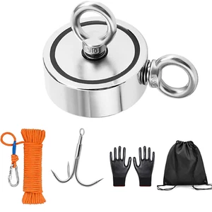 1800LBS Magnet Fishing Kit, Double Sided Pulling Force Earth Magnet with Grappli - Picture 1 of 12