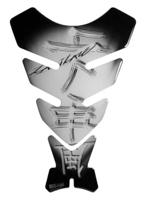 Motorrad Tankpad 3D Aufkleber Kamikaze grau Lackschutz Tankschutzfolie : Form 11