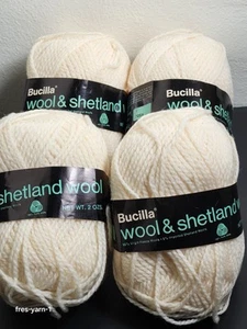Bucilla Wool and Shetland Wool Yarn Skein Lot of 4 Two Ounces Each Made USA  - Picture 1 of 2