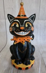 Retro Halloween Black Cat Resin 9 1/2" Statue Figurine Figure - Picture 1 of 8