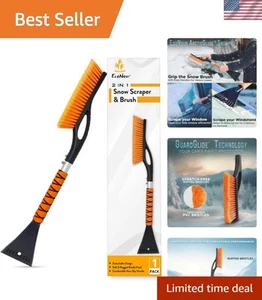 Ergonomic 27-Inch Snow Brush and Ice Scraper for Effortless Winter Cleanup - Picture 1 of 9