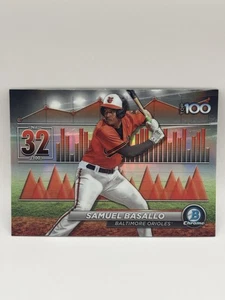 2024 Bowman Chrome Scouts Top 100 Samuel Basallo #BTP-32 Rookie Orioles RC NM - Foto 1 di 2