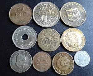 Lotto monete MONDO ANTICO -1800 - 1900 10 MONETE VINTAGE 1863 e 1993 argento - Foto 1 di 10