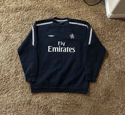 Moletom vintage chelsea umbro fly emirates M azul marinho novo - Imagem 1 de 4