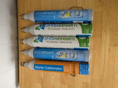 Lote de 5 botes de repuesto de cilindros de CO2 SodaStream vacíos 60L 14,5 oz Foto 1 de 4