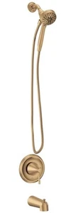 New Moen Ronan 82021BZG Bronzed Gold Tub & Shower Valve & Trim Single Handle - Picture 1 of 3