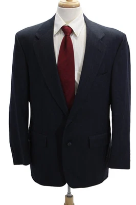 Jaqueta masculina listrada azul escuro Palm Beach 65% poli/35% visc tamanho 46 - Imagem 1 de 4