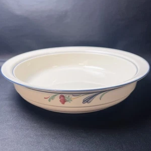Lenox Chinastein Mohnblumen auf blau Servier Gemüse Schüssel rosa blau grün 9,5" EUC - Bild 1 von 5