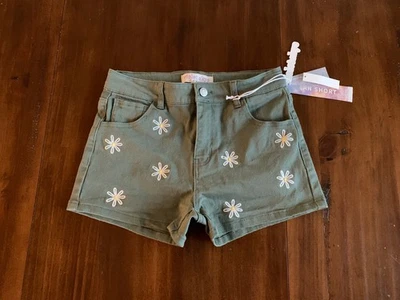 Pantalones Cortos de Denim VIOLET SKYE Big Girls 14/16 Bordados Margarita, Verde Foto 1 de 4
