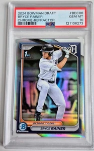 2024 Bowman Draft Bryce Rainer 1st Bowman Refractor PSA GEM MINT 10 - Tigers - Picture 1 of 2