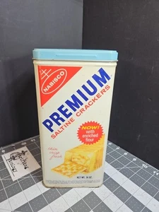 Nabisco Premium Saltine Crackers Vintage 14 oz Tin Metal Canister Made USA 1969 - Bild 1 von 19