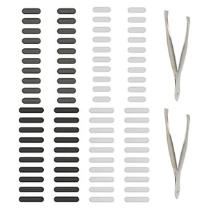 80 Pcs 0.87"/0.63"x0.2" Téléphone Antipoussière Net Autocollant Haut Parleur Housse Noir/Argent - Photo 1 sur 7