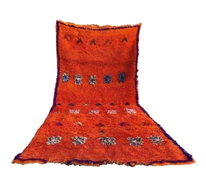 Teppich Marokkanisch 3'8x8' Fuß Handarbeit Boujaad Berber Vintage Abstrakt Wolle Home Carpet - Bild 1 von 14