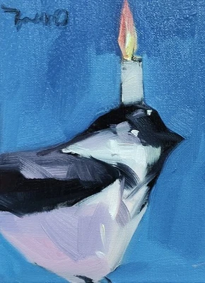 Коллекционная современная картина художника птицы Хосе Трухильо изобразительное искусство 16x20 дюймов - Изображение 1 из 4