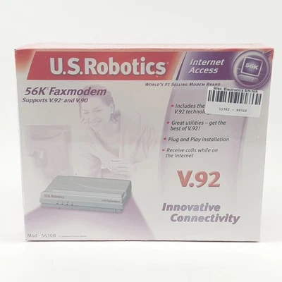US Robotics 56K Faxmodem Vintage Computing Internet Access Modem New Sealed - Image 1 of 4