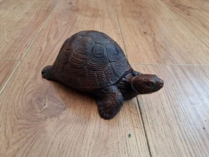 Estatuilla de tortuga de resina aspecto bronce detallado fundiciones priorarias vintage adorno - Imagen 1 de 12