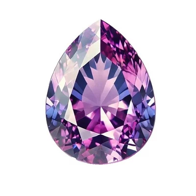 Zafiro natural bicolor 8 quilates certificado piedra preciosa suelta corte pera Foto 1 de 3