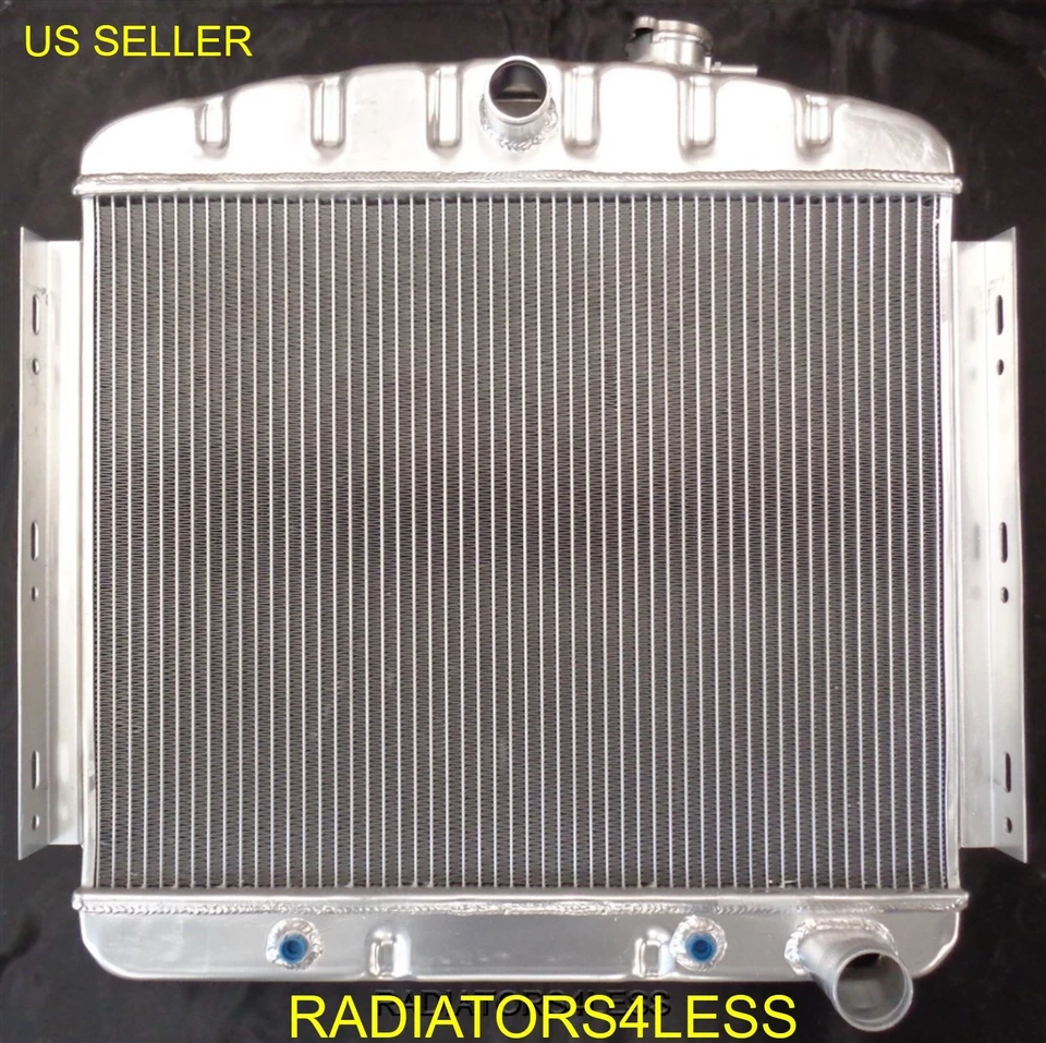 NUEVO RADIADOR DE ALUMINIO DE 3 FILAS 1955 1956 CHEVY BEL AIR SE ADAPTA A SOPORTE DE NÚCLEO DE 6 CILINDROS Foto 1 de 2