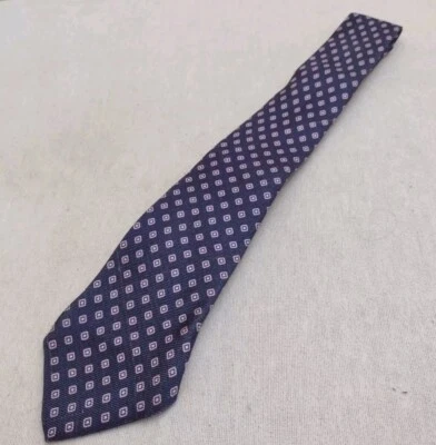 Kiton Napoli Geométrico Hecho a Mano Para Hombre Azul/Violeta Seda Usado  Foto 1 de 4