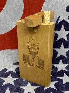 DUGOUT SMOKE BOX SET TOBACCO 4" TRUMP 2020 3” METAL ONE HITTER FLOWER BOWL STASH - Picture 1 of 12
