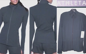 NEW ATHLETA Shanti Jacket  Stretch Powervita Breathable Anthracite Grey NWT sz M - Picture 1 of 13