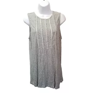 Nueva camiseta sin mangas Anthropologie Akemi + Kin túnica de encaje pintada con motivo negro pequeña - Imagen 1 de 7