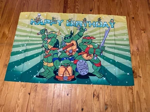 Ninja Turtles 40"x60" Happy Birthday Backdrop Banner Ships Fast - Picture 1 of 1