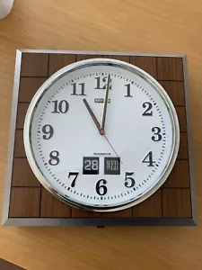 Retro Mid Century Rhythm Wall Clock, Vintage, Japan Made, Day Date Function - Bild 1 von 10