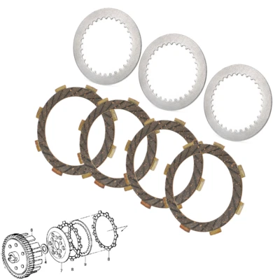 For Kawasaki KE100 KD80 MINI KM100A KH100 Clutch Friction Steel Plates 1976 2001 - Изображение 1 из 4