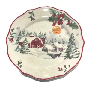 2014 Better Homes & Gardens Heritage SCHEUNE SCHLITTENPFERD Salatteller Limited Edition - Bild 1 von 4