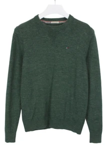 TOMMY HILFIGER Denim Jumper Men's SMALL Melange Pattern Stretchy Dark Pullover - Picture 1 of 10