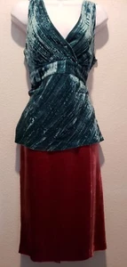 Velvet Top and Skirt set top 12, skirt 10 - Picture 1 of 5