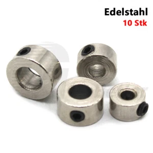 10 pièces mini bague de réglage arbre pince acier inoxydable trou 1,5-5 mm avec filetage M3 - Photo 1 sur 6