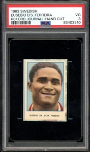 1963 Swedish Rekord Journal Eusebio Da Silva Rookie Benfica Portugal PSA 3 VG RC - Picture 1 of 2