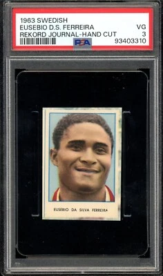 1963 Swedish Rekord Journal Eusebio Da Silva Rookie Benfica Portugal PSA 3 MUITO BOM ESTADO RC - Imagem 1 de 2