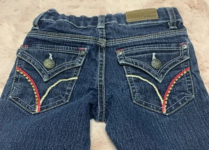 Yaso Jeans Girls Size 4 Jeans Medium Wash Embroidered Pockets Adjustable Waist - Picture 1 of 9