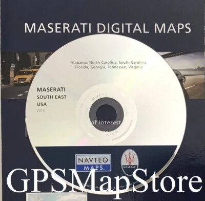 2008-2012 Maserati GranTurismo GPS Navigation CD South East U.S Map 2013 Update - Image 1 of 2