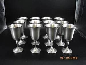 12 PREISNER VINTAGE PEWTER GOBLETS  MJ5 - Picture 1 of 4