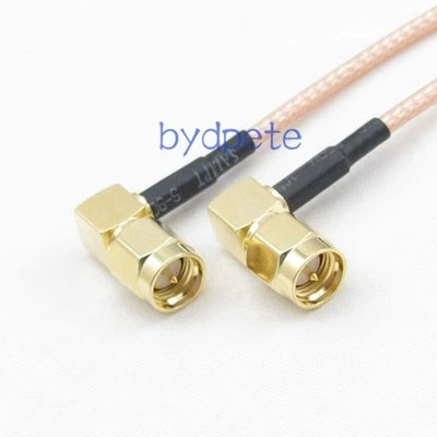 SMA plug male to male right angle Any Length RG316 RG-316 RF Pigtail Coax Cable - Image 1 of 4