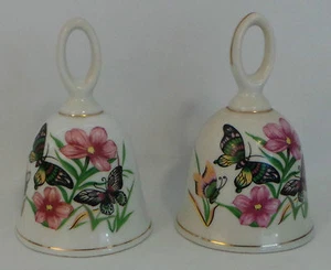 PORCELANA: DOS CAMPANAS DE TRABAJO CON PATRÓN DE MARIPOSA (CCB) - Imagen 1 de 4