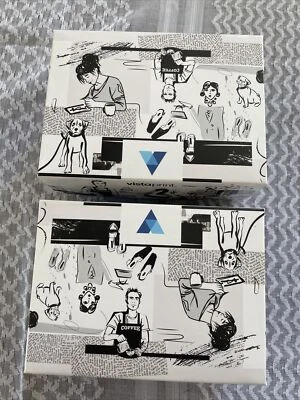 2 Small Decorative Boxes Black White Decor Creative Office Organizing Craft 5x4” - Image 1 of 4