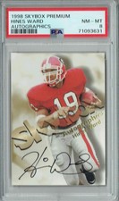 PSA 8 NM-MT Hines Ward 1998 Skybox Premium #0 Rare Trading Card Auto