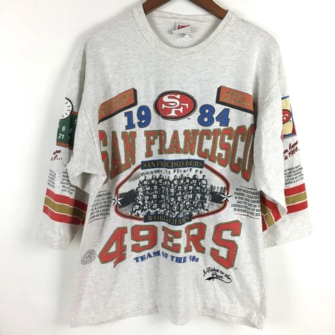 Vintage Long Gone San Francisco 49ers Shirt Large All Over Print Single Stitch Cover
