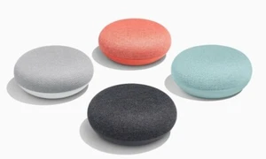 New-Google-Home Mini-Aqua, Chalk, Charcoal, Coral-Buy 1,Get 1 At 25% & Free Ship - Picture 1 of 21