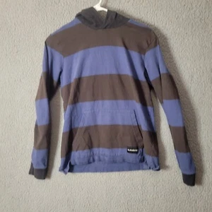 Quiksilver Hoodie Junior Unisex Large 14 Sweatshirt Blue Black Long Sleeve - Picture 1 of 10