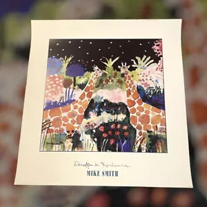Vintage Mike Smith Giraffes in Karlsruhe Plate Signed Art Poster Print 1992 - Picture 1 of 14