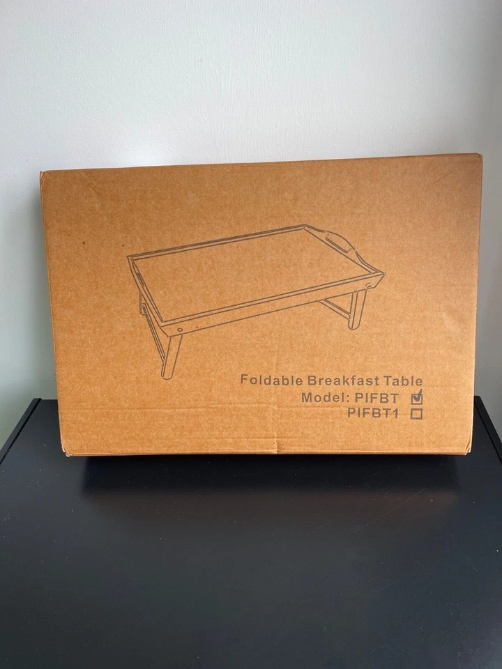 Pipischell Bambus Betttablett Tisch mit klappbaren Beinen, Frühstückstablett für Sofa, - Bild 1 von 1