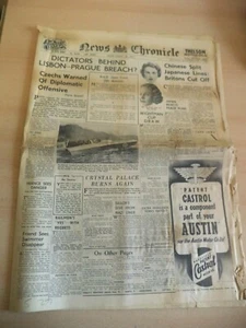 OLD ANTIQUE ORIG 1930s NEWSPAPER news chronicle 20 AUG 1937 spanish civil war - Picture 1 of 1
