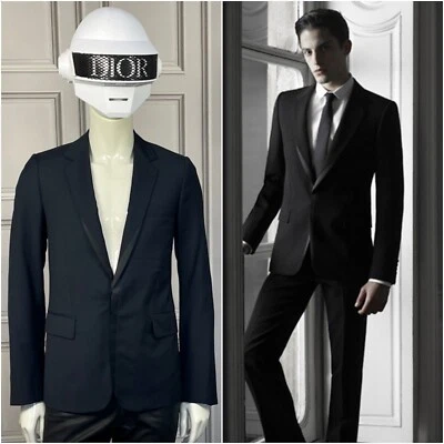 Rare & Great Dior Homme SS08 Hedi Slimane Midnight Blue / Black Trim Wool Blazer - Image 1 of 4